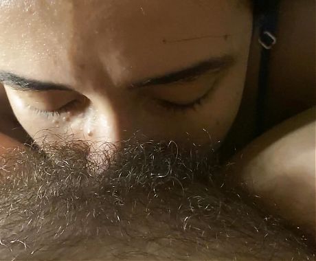 Lesbian sucking very hairy and wet cunt