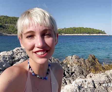 Ersties - cute annika fingers herself on a beach in croatia